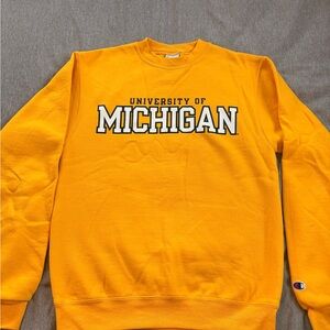 Champion Yellow University of Michigan Crewneck Sweater